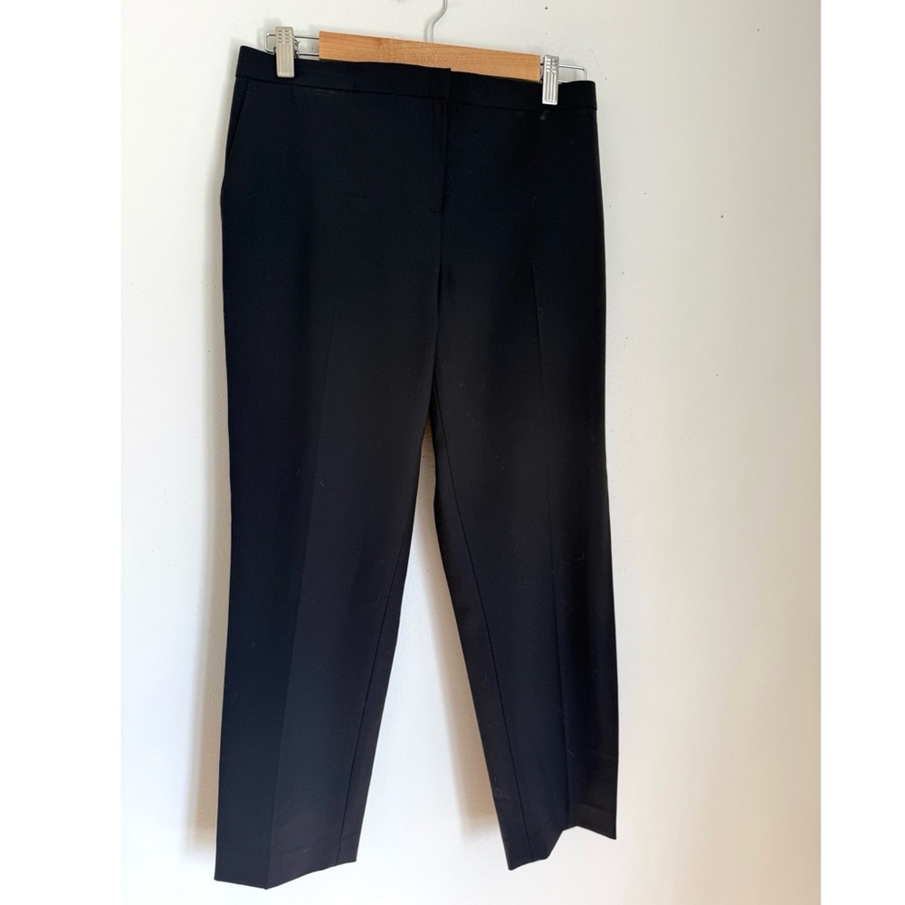 Theory Virgin Wool Item Cropped Trouser Pants in Black - Picture 4 of 8